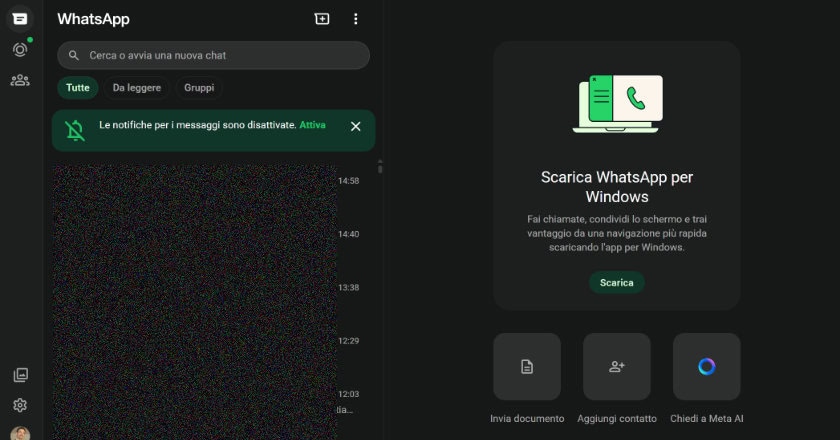 whatsapp web 2026 interfaccia web