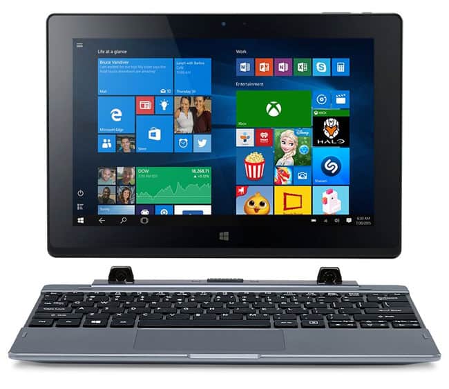 Acer One 10 Convertibile 2-in-1, Display da 10.1 IPS, RAM 2 GB, HDD da 32GB eMMC, Scheda Grafica Intel HD Graphics, Argento