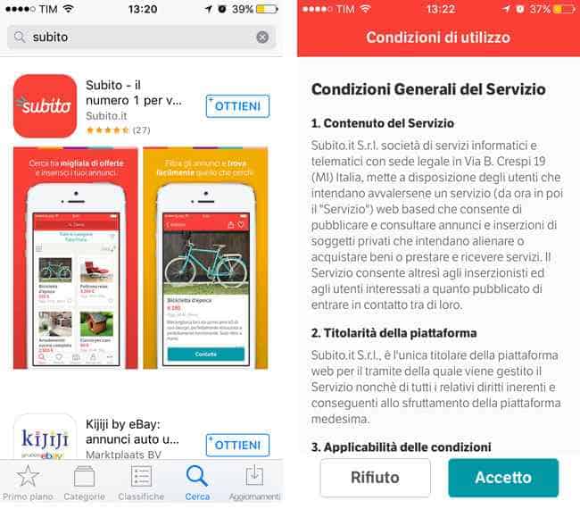 scaricare subito app