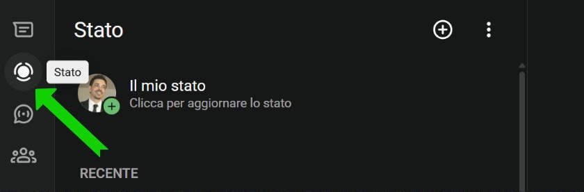 aggiungere stato whatsapp web