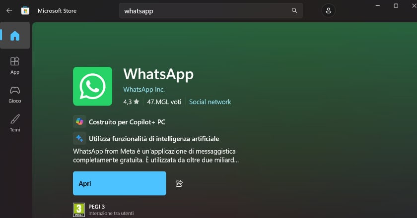 microsoft store app whatsapp