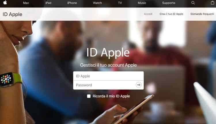 creare id apple da sito