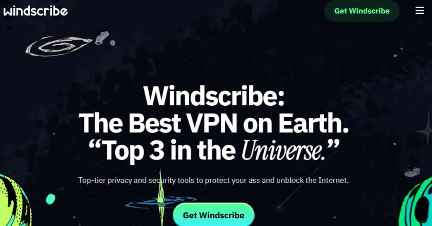 Home Page Sito Windscribe VPN Free
