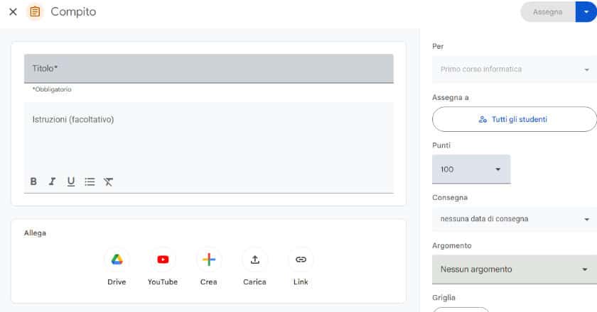 Come Usare Classroom: Guida Completa Per Docenti E Studenti 8 Classroom crea compito corso