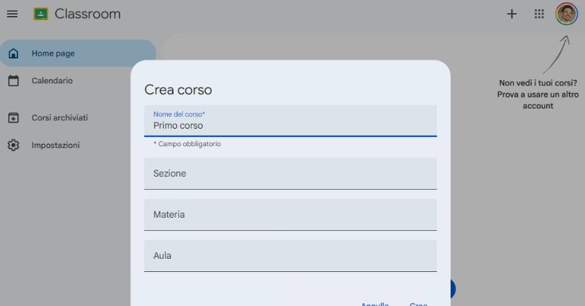 Come Usare Classroom: Guida Completa Per Docenti E Studenti 5 Classroom creare corso