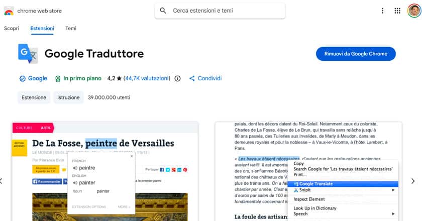 Come Usare Google Traduttore estensione chrome