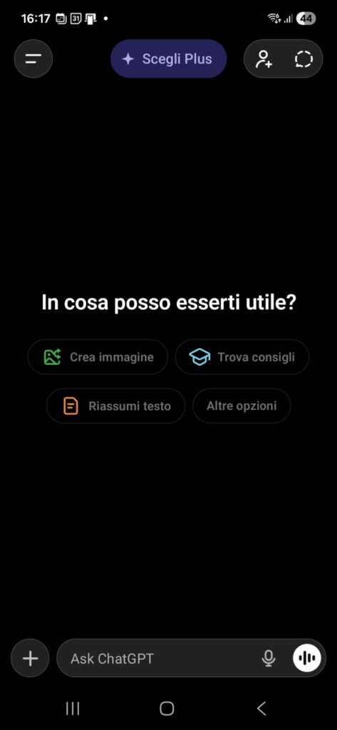 home page app chatgpt mobile android