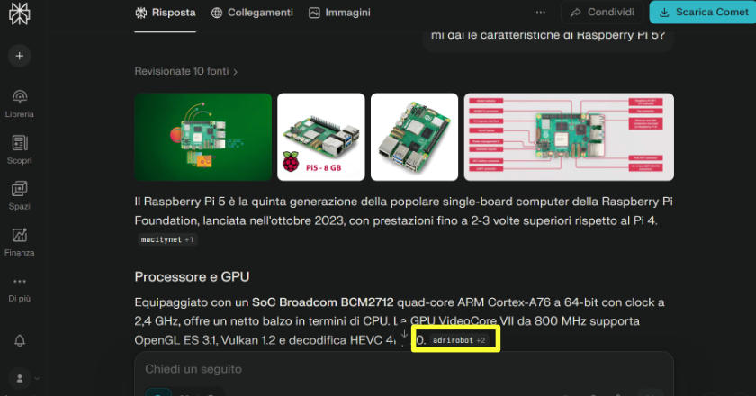 perplexity esempio chat prompt semplice