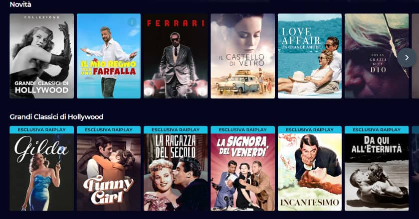 Come Funziona RaiPlay vista catalogo film