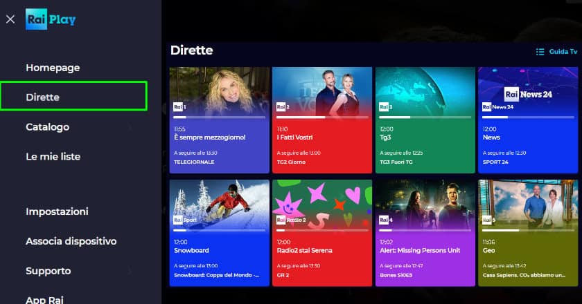 Come Funziona RaiPlay dirette