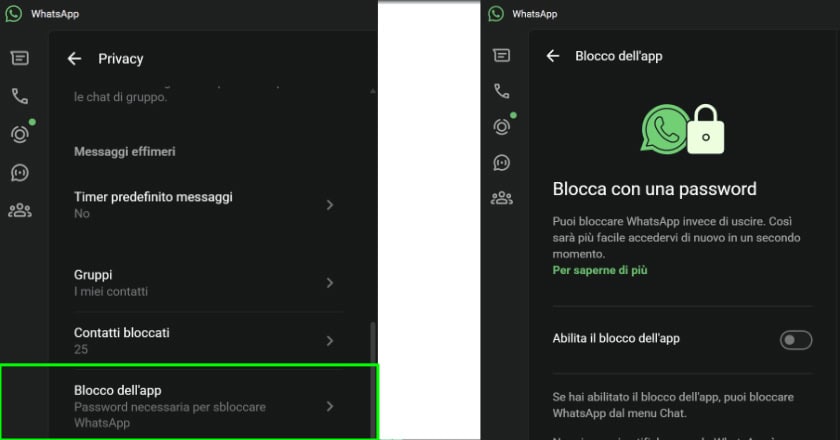 Whatsapp web blocco app
