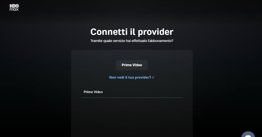 hbo max italia crea account connetti provider