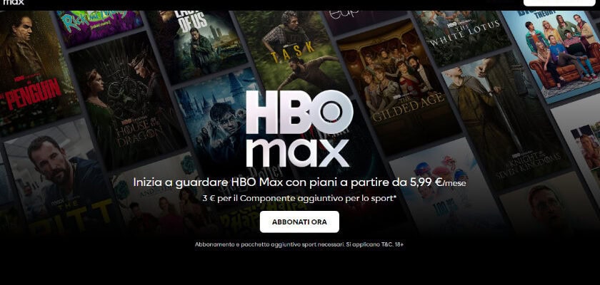 hbo max italia home page