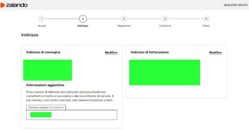 Come Funziona Zalando: Guida Completa 2026 6 pagina indirizzo consegna e pagamento zalando