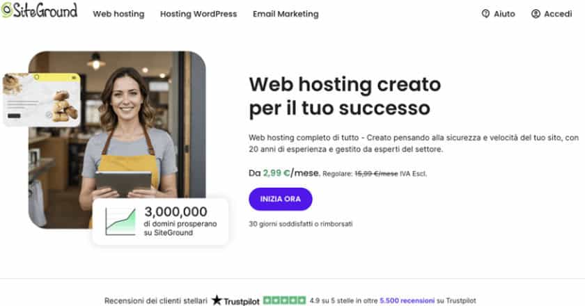 pagina web siteground hosting web