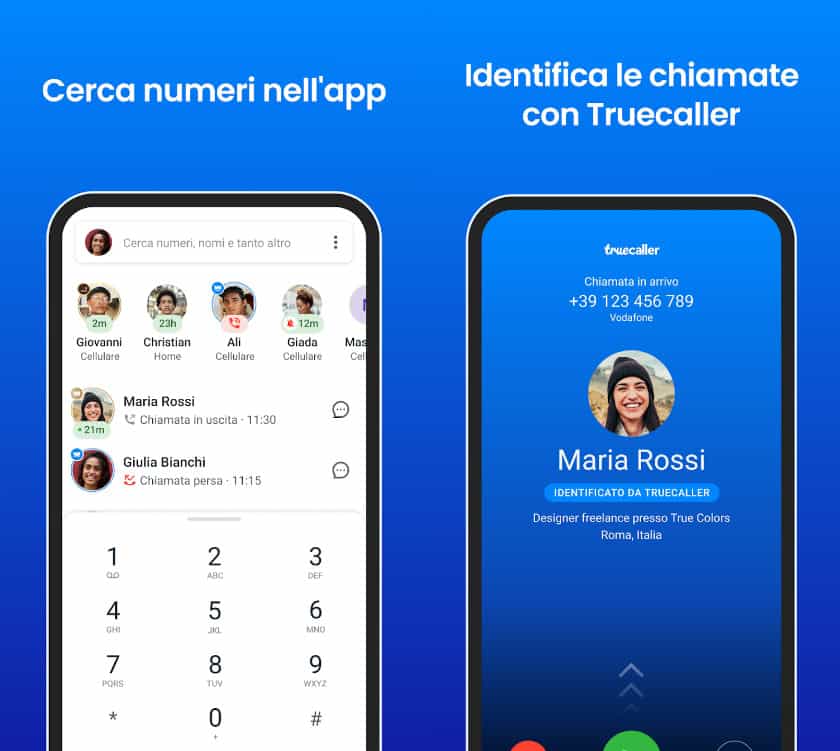 Trecaller applicazione gestione contatti e riconoscimento chiamate spam